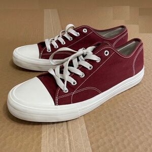 H&M Water Repellent Sneakers Dark Red Cotton Sneakers Men Sz 10.5